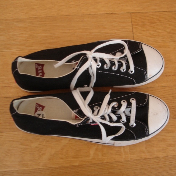 LEVI'S Size 12 Men's Black Denim Canvas Low Tops - Picture 5 of 8